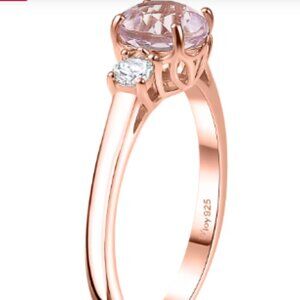 Genuine Premium Martha Rocha Kunzite and Moissanite Lotus Embrace Ring
